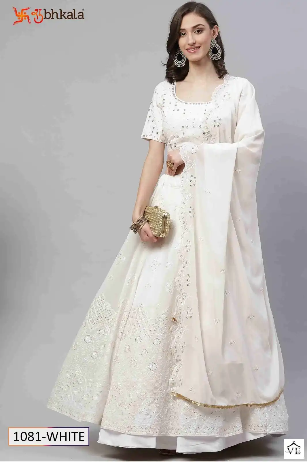 Shubhkala Fancy Georgette, Cotton Wholesale Semi Stitched Lehenga Catalog — Wholesale Lehenga, MPA wholesale from Surat - Gallery Image 8