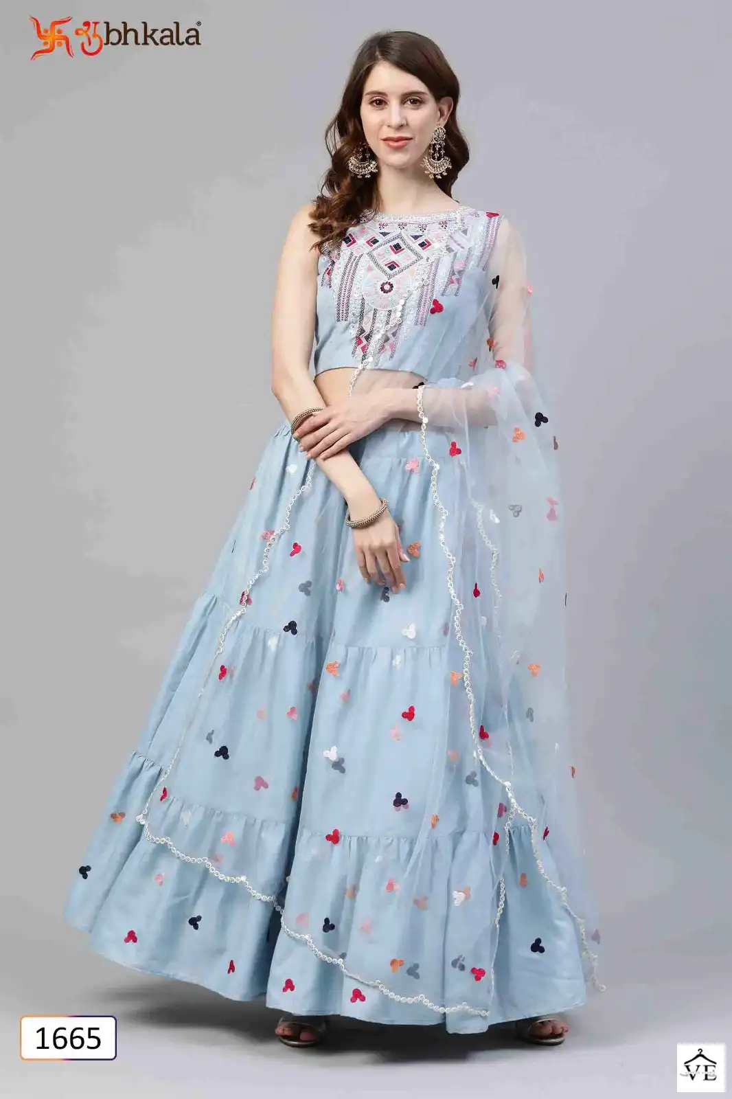 Shubhkala Fancy Georgette, Cotton Wholesale Semi Stitched Lehenga Catalog — Wholesale Lehenga, MPA wholesale from Surat - Gallery Image 9