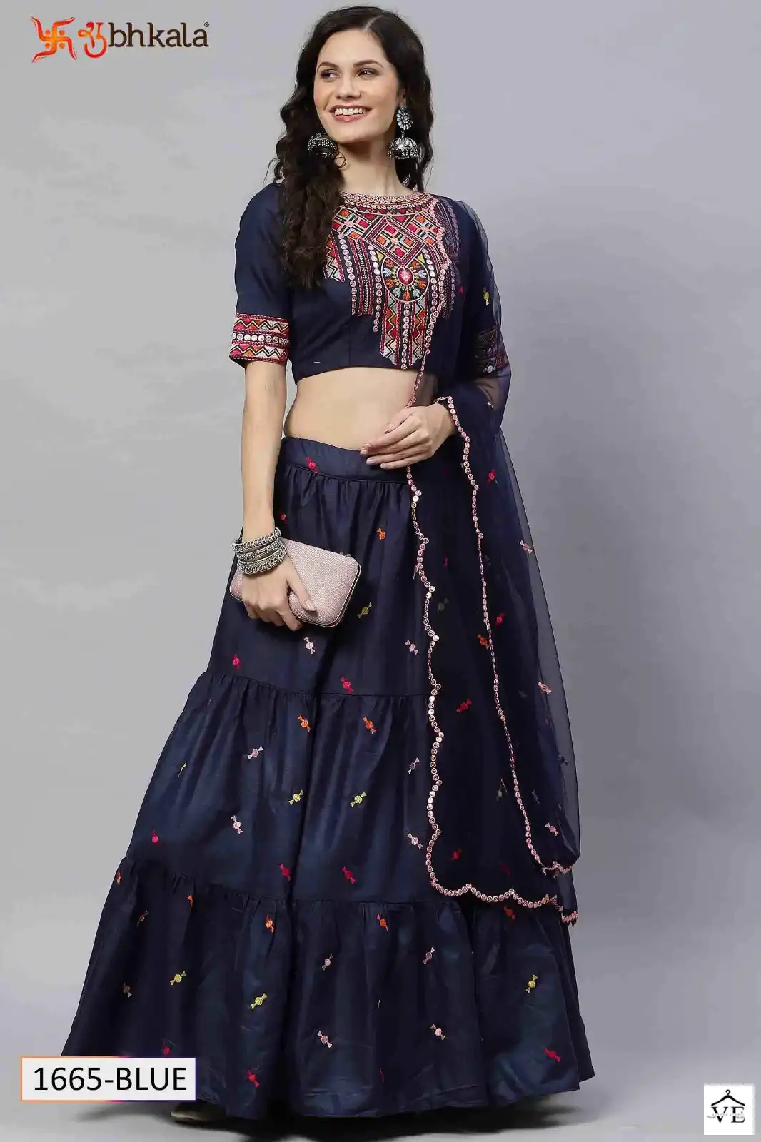 Shubhkala Fancy Georgette, Cotton Wholesale Semi Stitched Lehenga Catalog — Wholesale Lehenga, MPA wholesale from Surat - Gallery Image 11