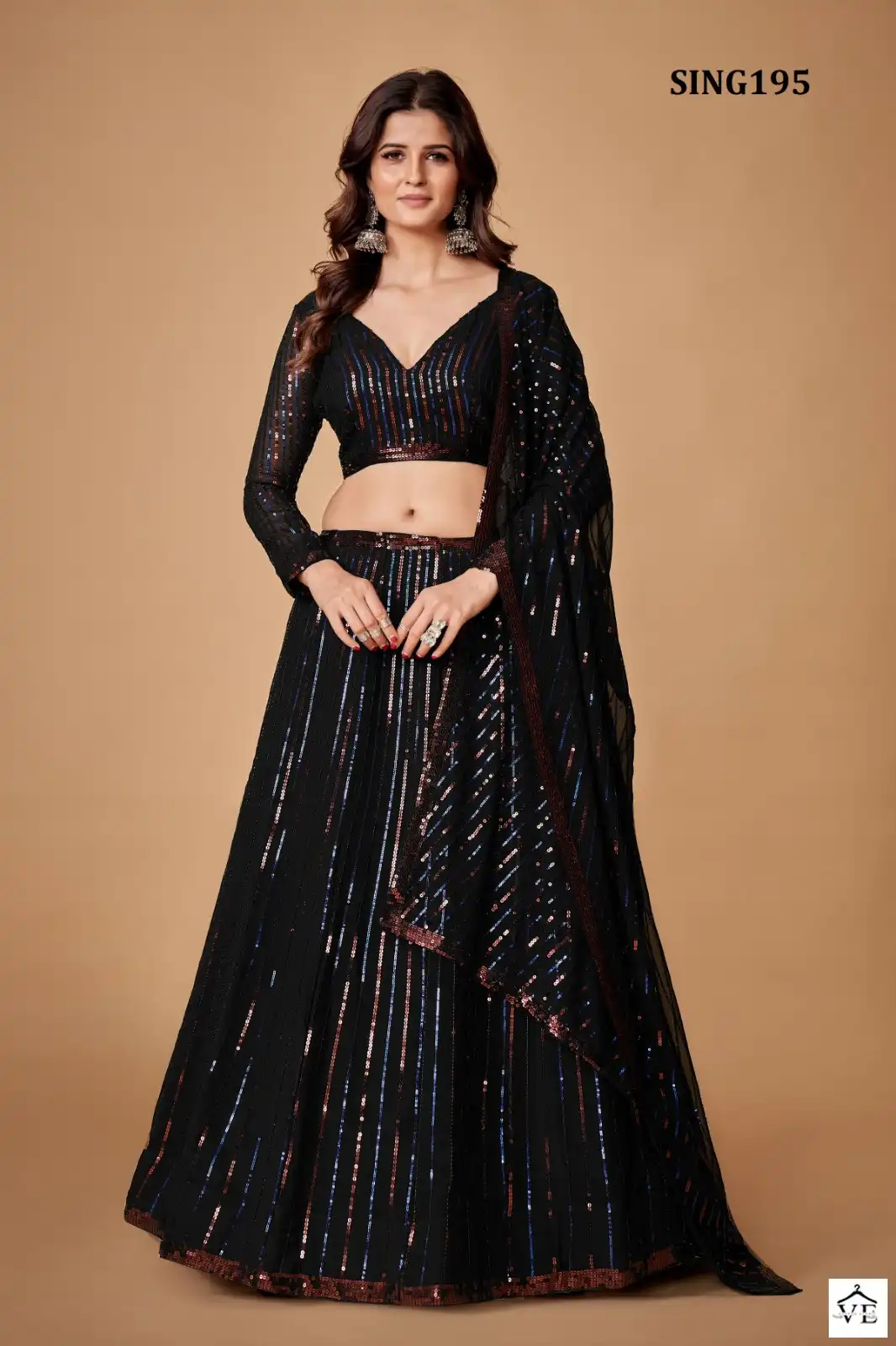 Arya Designer Sing195 Georgette Wholesale Lehenga Catalog — Wholesale Lehenga, MPA wholesale from Surat — view 2