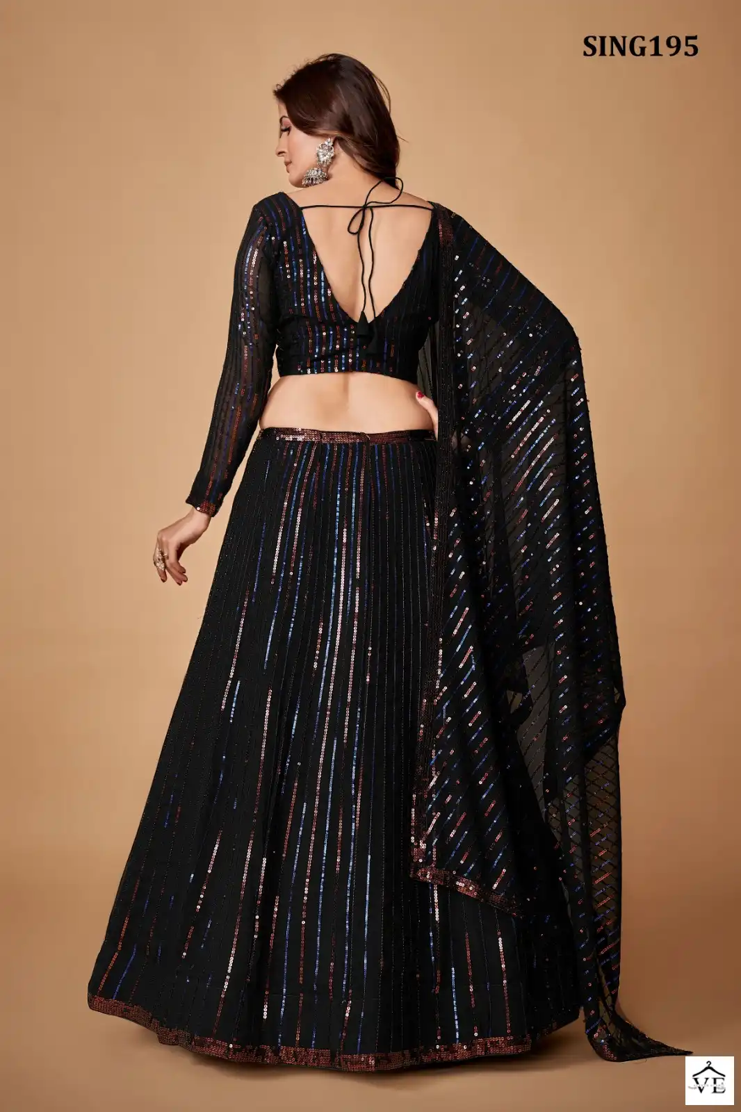 Arya Designer Sing195 Georgette Wholesale Lehenga Catalog — Wholesale Lehenga, MPA wholesale from Surat — view 5