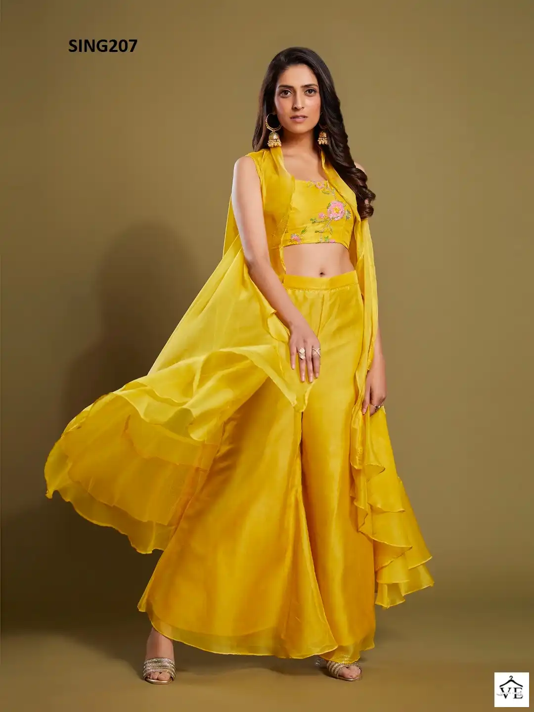 Arya Designs Sing207 Organza Wholesale Co-Ord Set — Wholesale Kurtis, MPA wholesale from Surat - Gallery Image 4