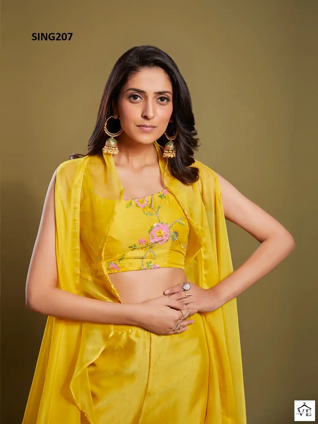 Arya Designs Sing207 Organza Wholesale Co-Ord Set — Wholesale Kurtis, MPA wholesale from Surat - Gallery Image 5