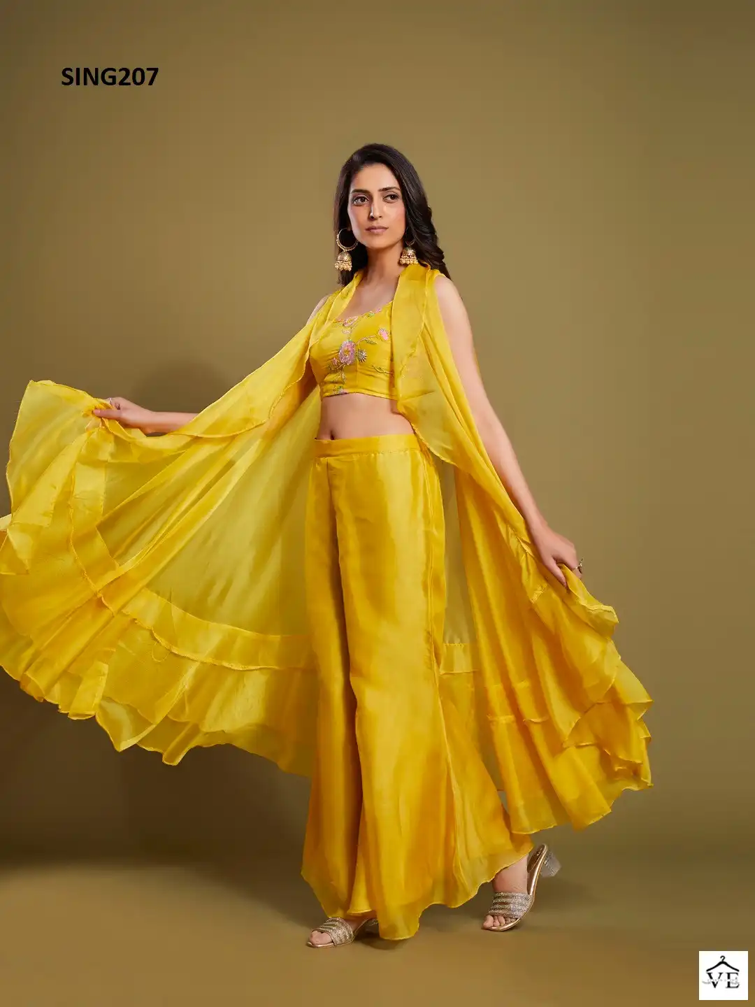 Arya Designs Sing207 Organza Wholesale Co-Ord Set — Wholesale Kurtis, MPA wholesale from Surat — view 7
