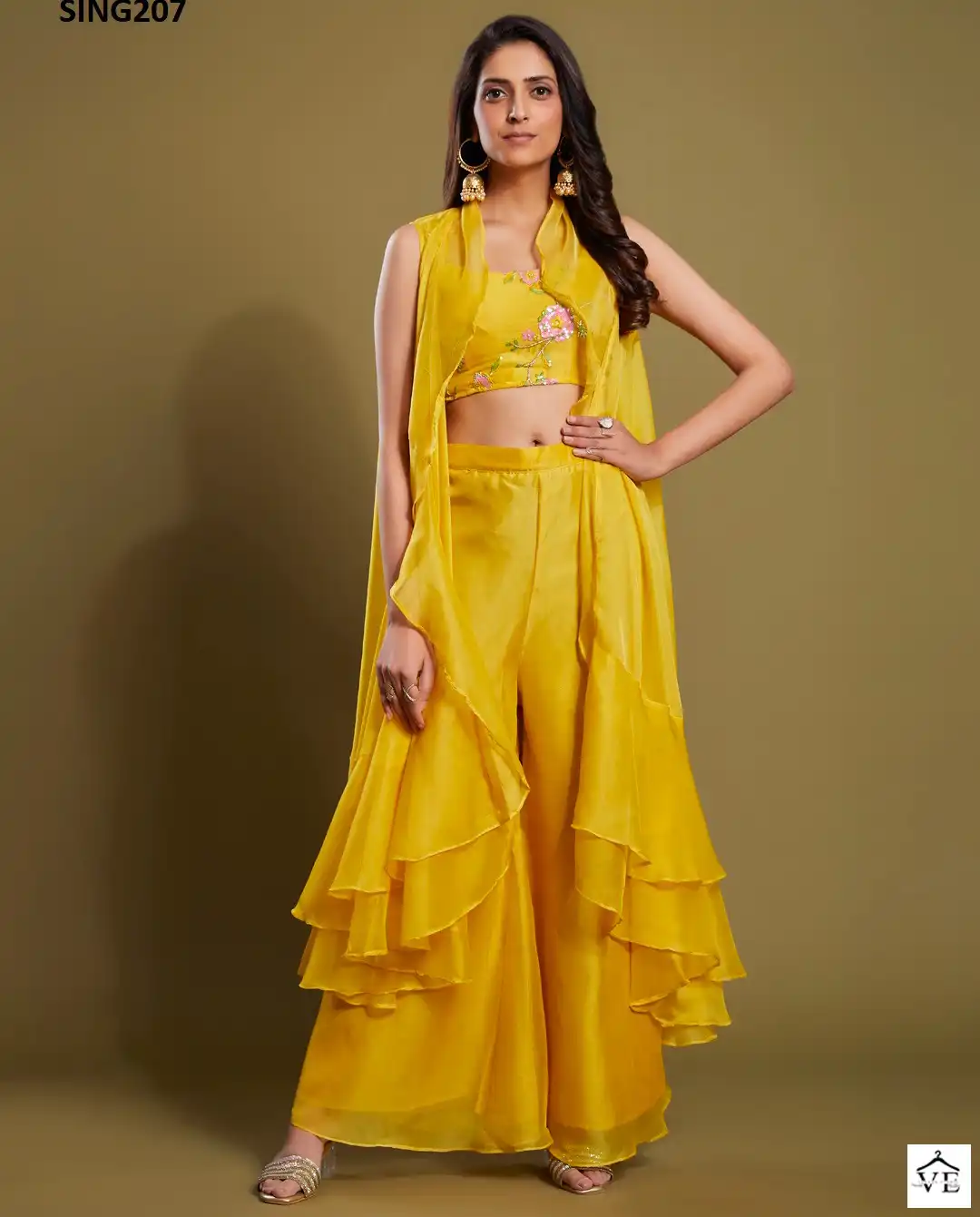 Arya Designs Sing207 Organza Wholesale Co-Ord Set — Wholesale Kurtis, MPA wholesale from Surat — view 1
