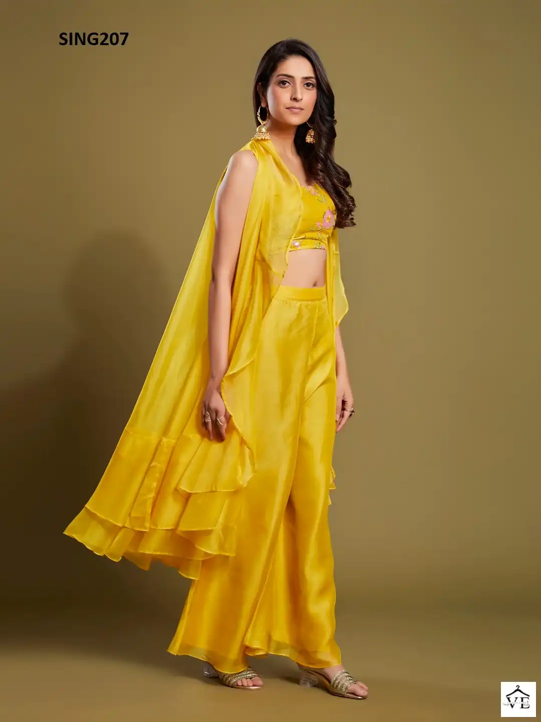 Arya Designs Sing207 Organza Wholesale Co-Ord Set — Wholesale Kurtis, MPA wholesale from Surat - Gallery Image 3