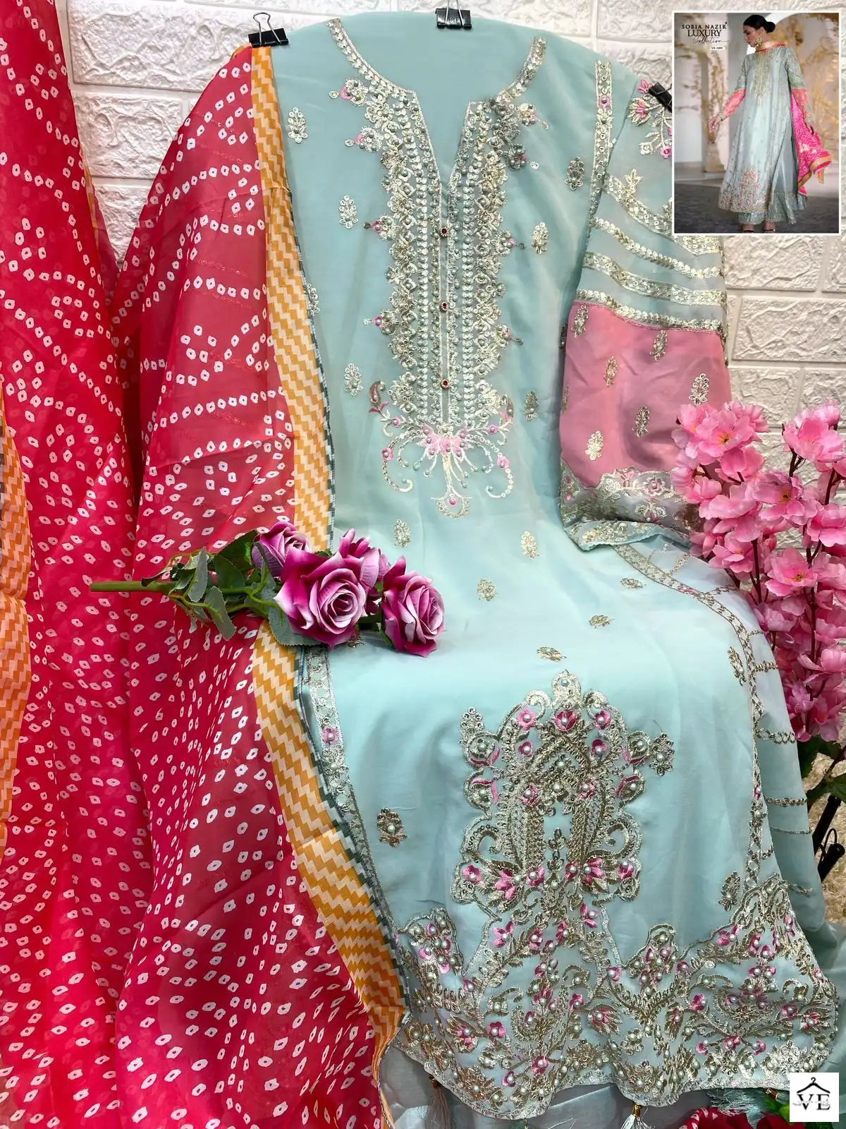 Vardan Ethnic Sn 1009 Georgette Wholesale Pakistani Salwar Suit Catalog — Wholesale Salwar Suits, MPA wholesale from Surat - Gallery Image 2