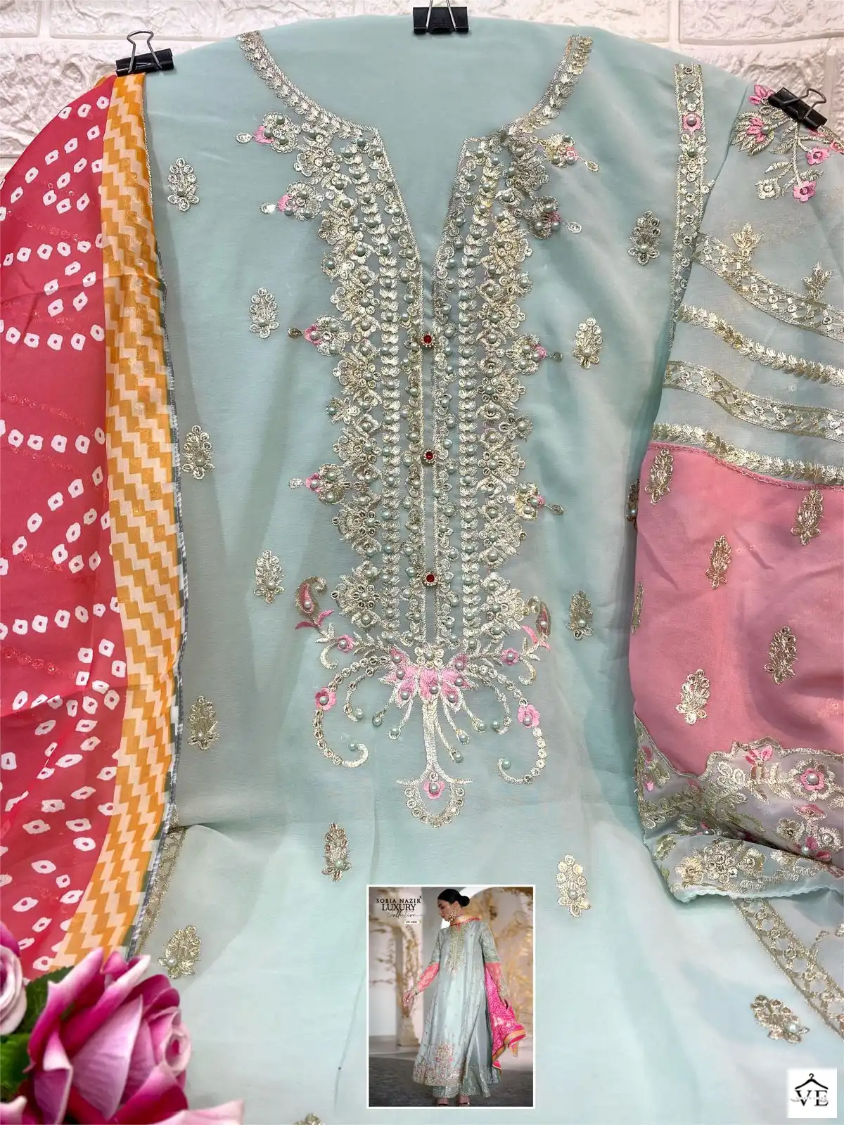 Vardan Ethnic Sn 1009 Georgette Wholesale Pakistani Salwar Suit Catalog — Wholesale Salwar Suits, MPA wholesale from Surat - Gallery Image 4