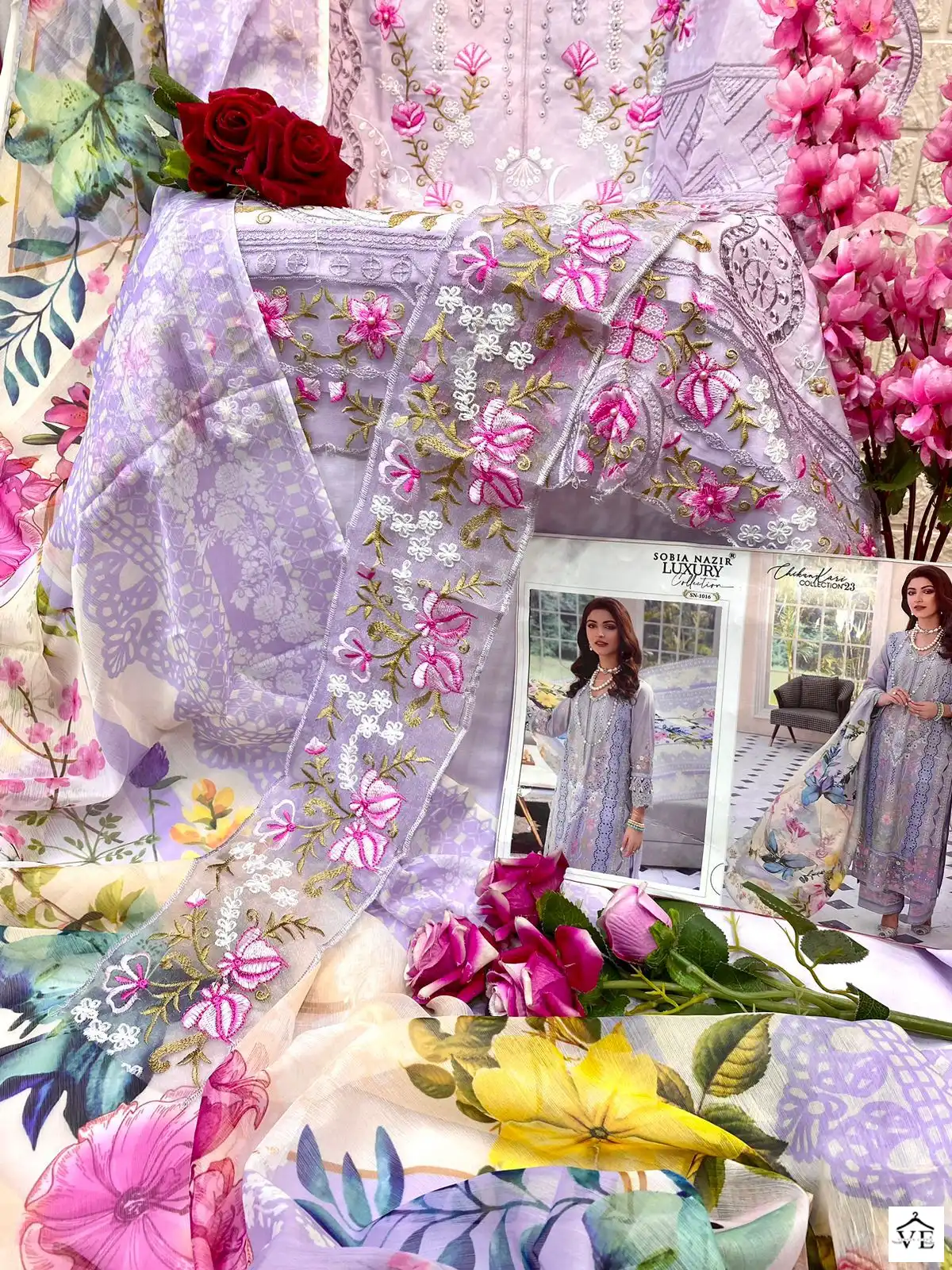 Vardan Ethnic Sn 1016 Lawn Wholesale Pakistani Salwar Suit Catalog — Wholesale Salwar Suits, MPA wholesale from Surat - Gallery Image 3