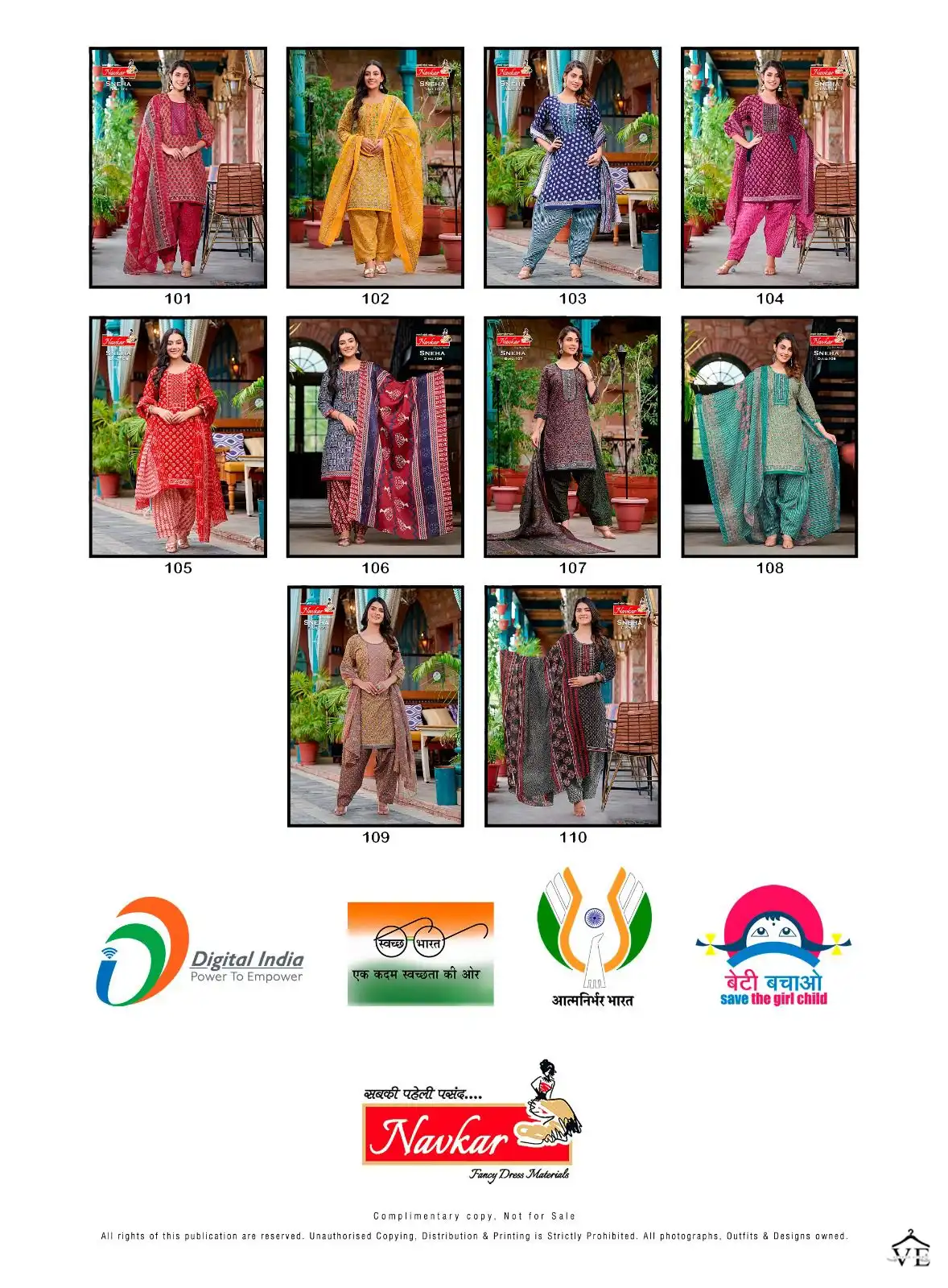 Navkar Sneha Mix Cotton Wholesale Readymade Salwar Suit Catalog — Wholesale Salwar Suits, MPA wholesale from Surat — view 11