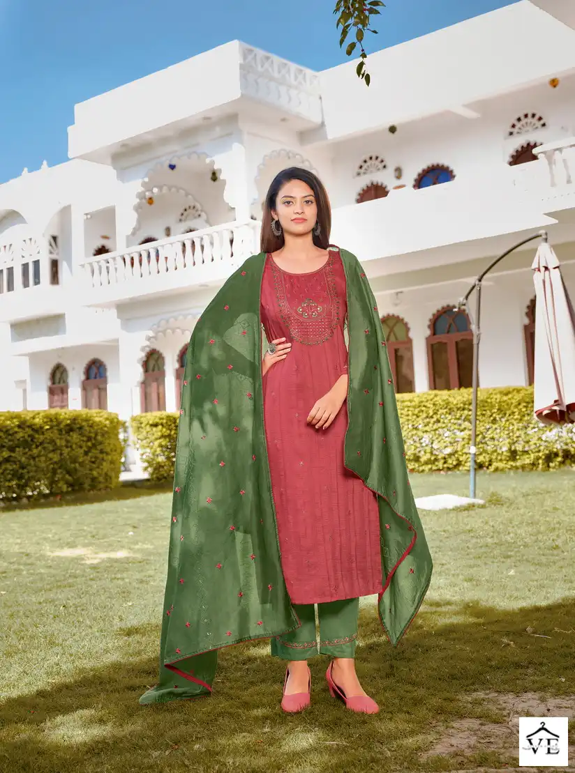 Hariyaali Srivalli Vol 5 Star Stripe Viscose Wholesale Readymade Salwar Suit Catalog — Wholesale Salwar Suits, MPA wholesale from Surat — view 2