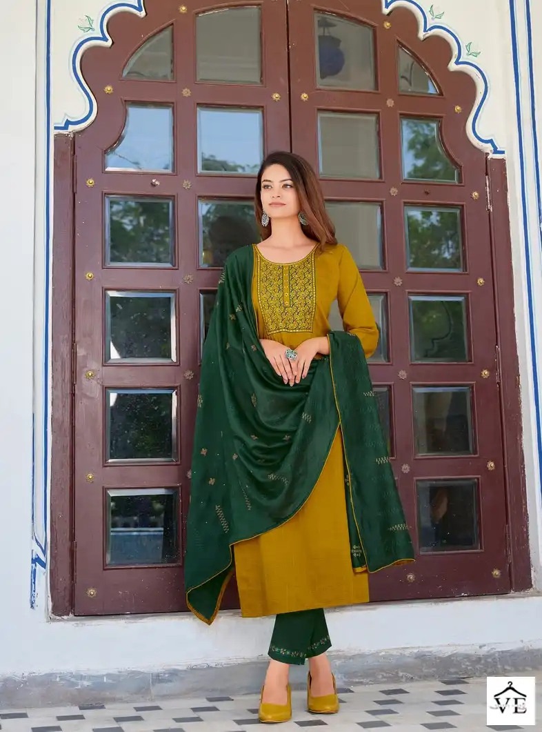 Hariyaali Srivalli Vol 5 Star Stripe Viscose Wholesale Readymade Salwar Suit Catalog — Wholesale Salwar Suits, MPA wholesale from Surat — view 3