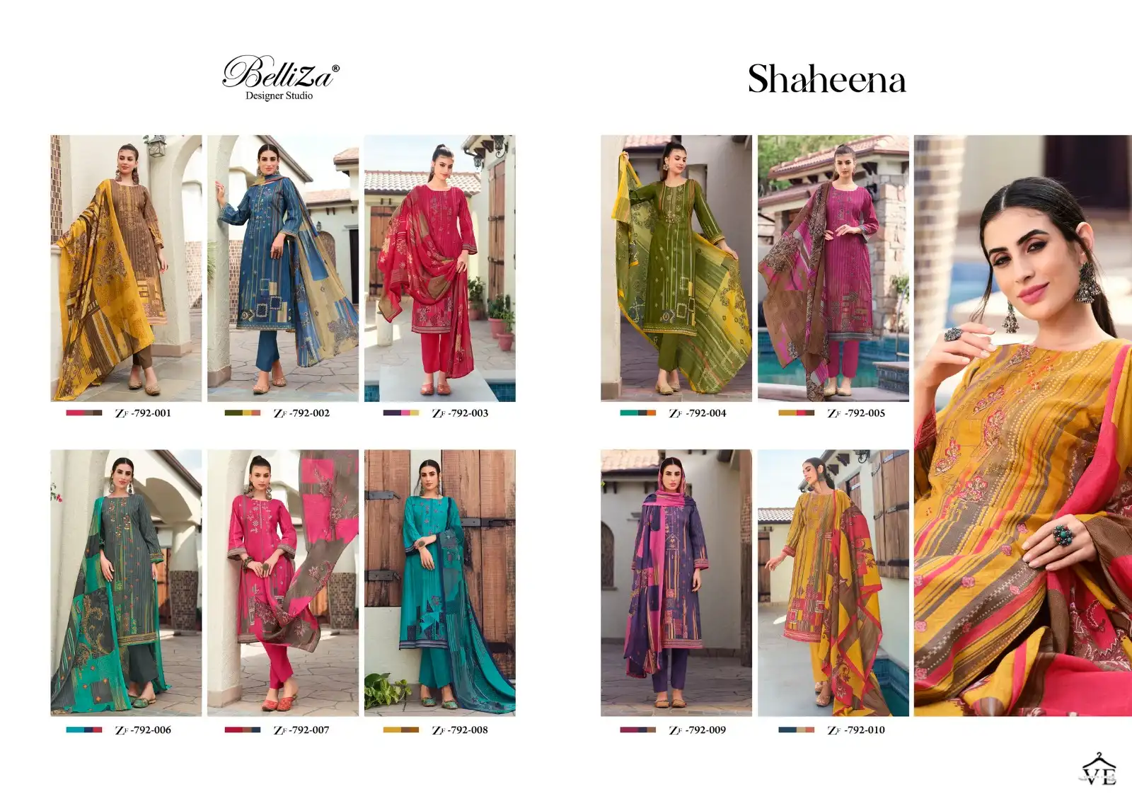 Belliza Designer Shaheena Cotton Wholesale Pakistani Salwar Suit Catalog — Wholesale Salwar Suits, Belliza Designer wholesale from Surat — view 8