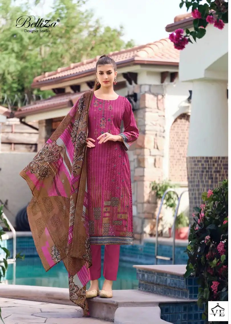 Belliza Designer Shaheena Cotton Wholesale Pakistani Salwar Suit Catalog — Wholesale Salwar Suits, Belliza Designer wholesale from Surat - Gallery Image 4