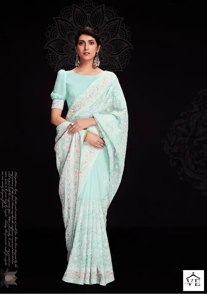 Arya Designs Swarna Vol 6 Georgette Wholesale Sarees Catalog — Wholesale Sarees, MPA wholesale from Surat - Gallery Image 11
