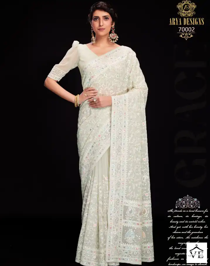 Arya Designs Swarna Vol 6 Georgette Wholesale Sarees Catalog — Wholesale Sarees, MPA wholesale from Surat - Gallery Image 2