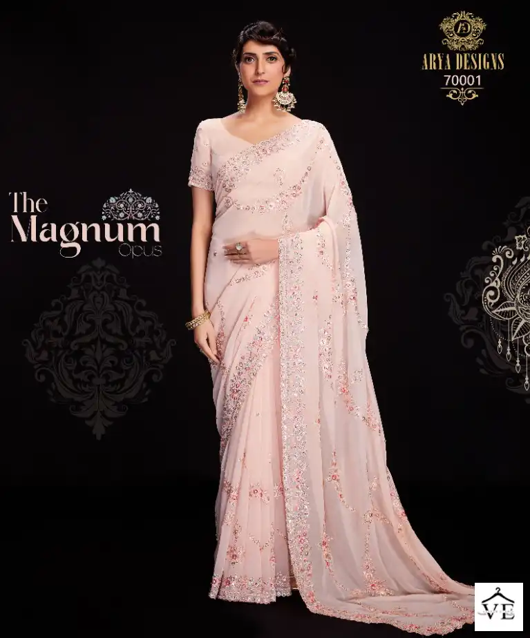 Arya Designs Swarna Vol 6 Georgette Wholesale Sarees Catalog — Wholesale Sarees, MPA wholesale from Surat - Gallery Image 3