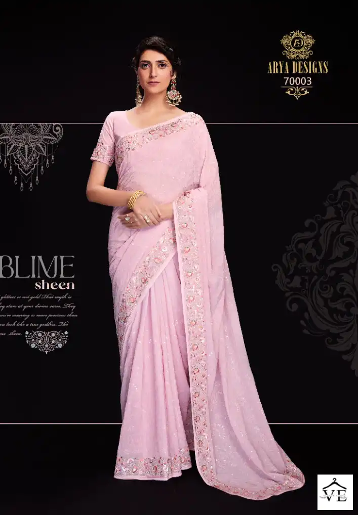 Arya Designs Swarna Vol 6 Georgette Wholesale Sarees Catalog — Wholesale Sarees, MPA wholesale from Surat - Gallery Image 4