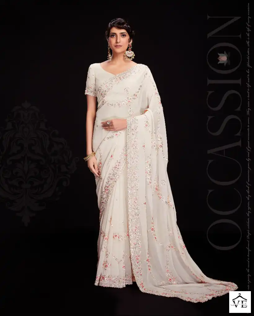 Arya Designs Swarna Vol 6 Georgette Wholesale Sarees Catalog — Wholesale Sarees, MPA wholesale from Surat - Gallery Image 7
