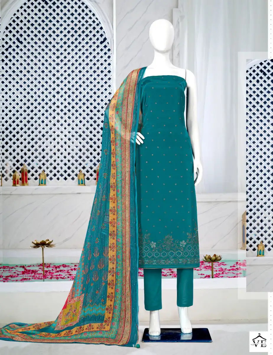 Bipson Swarovski 2156 Pure French Creape Wholesale Salwar Suit Catalog — Wholesale Salwar Suits, MPA wholesale from Surat — view 2