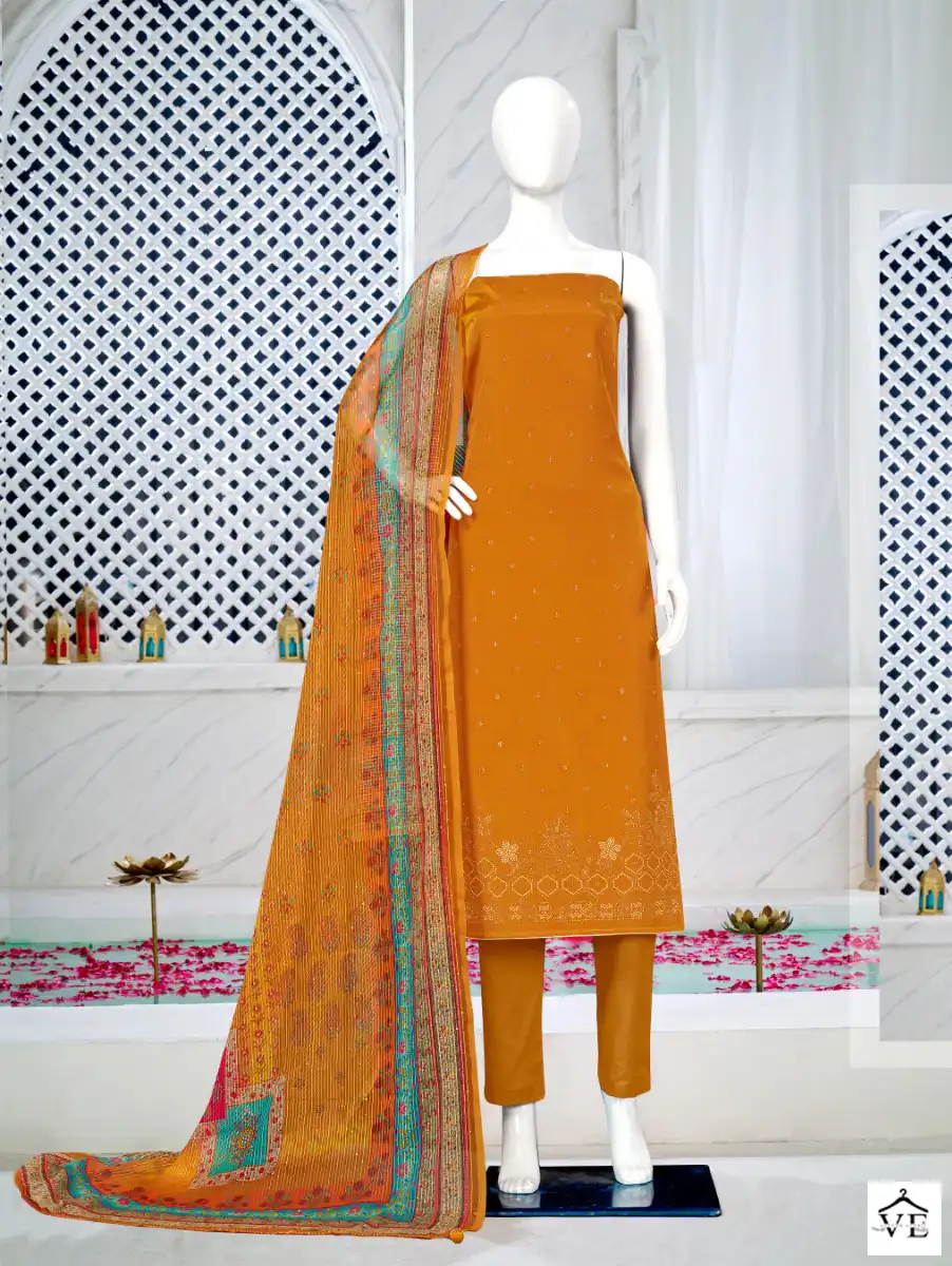 Bipson Swarovski 2156 Pure French Creape Wholesale Salwar Suit Catalog — Wholesale Salwar Suits, MPA wholesale from Surat — view 4