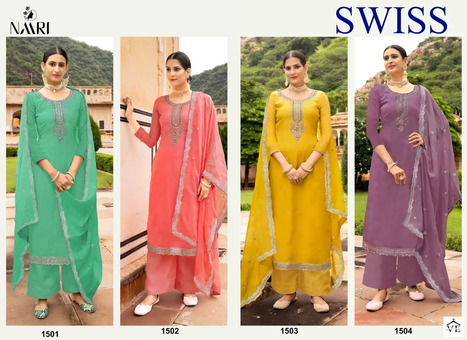 Naari Swiss Pure Silk Wholesale Designer Salwar Suit Catalog — Wholesale Salwar Suits, MPA wholesale from Surat — view 5