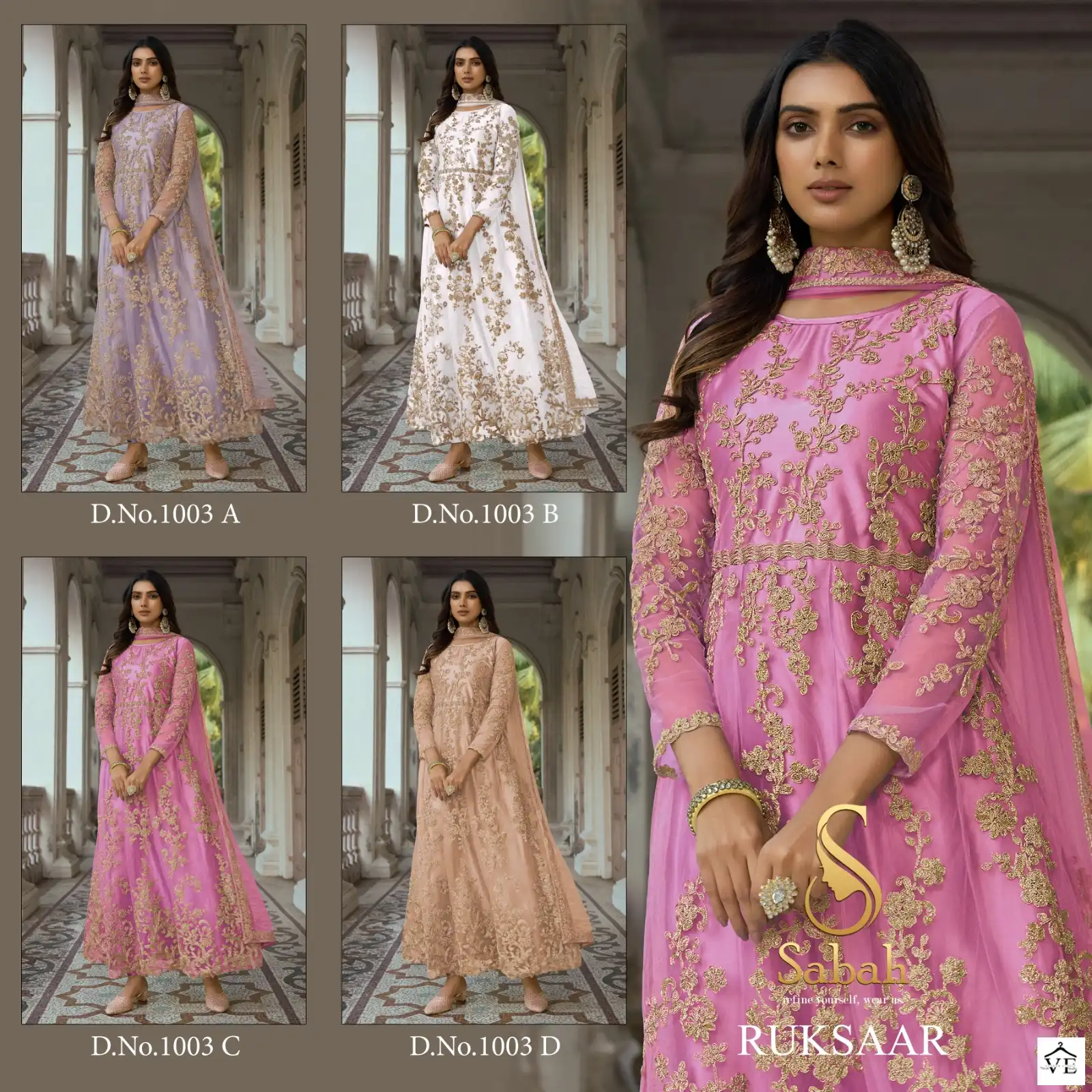 Vardan Ethnic Sabah Ruksaar 1003 Color Plus Heavy Butterfly Net Wholesale Designer Readymade Salwar Suit Catalog — Wholesale Salwar Suits, MPA wholesale from Surat — view 5