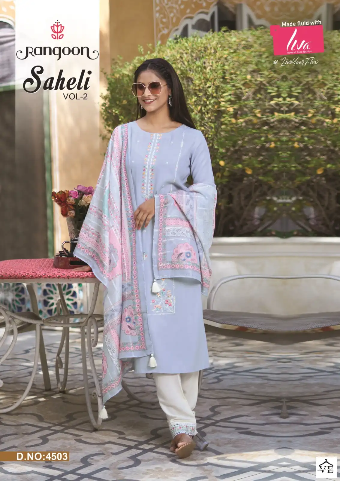 Rangoon Saheli Nylon Viscose Wholesale Readymade Salwar Suit Catalog — Wholesale Salwar Suits, MPA wholesale from Surat - Gallery Image 3