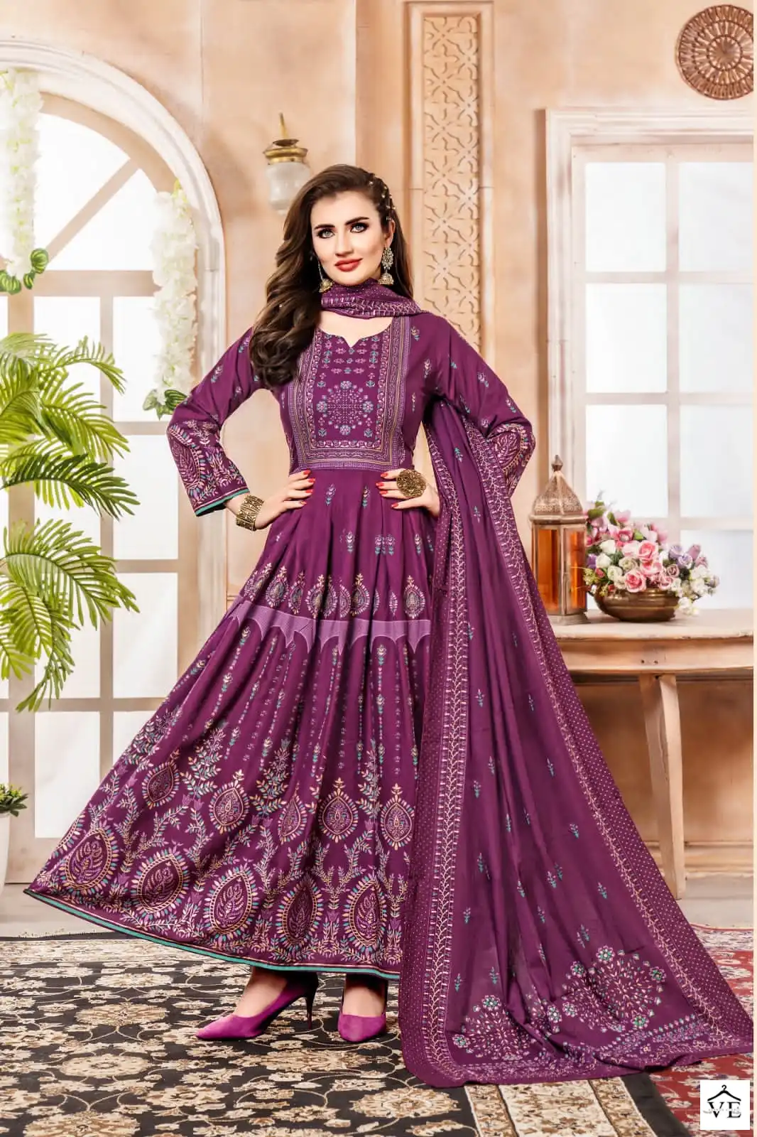 Hirwa Shehzadi Vol 2 Heavy Rayon Wholesale Long Gown With Dupatta Catalog — Wholesale Kurtis, MPA wholesale from Surat - Gallery Image 7