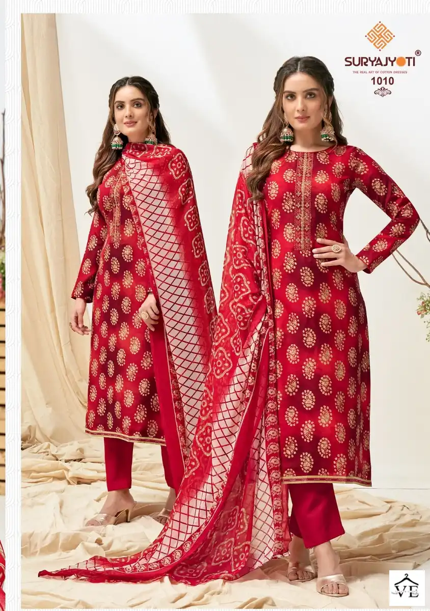 Suryajyoti Nykaa Vol 1 Cotton Wholesale Salwar Suit Catalog — Wholesale Salwar Suits, MPA wholesale from Surat - Gallery Image 9