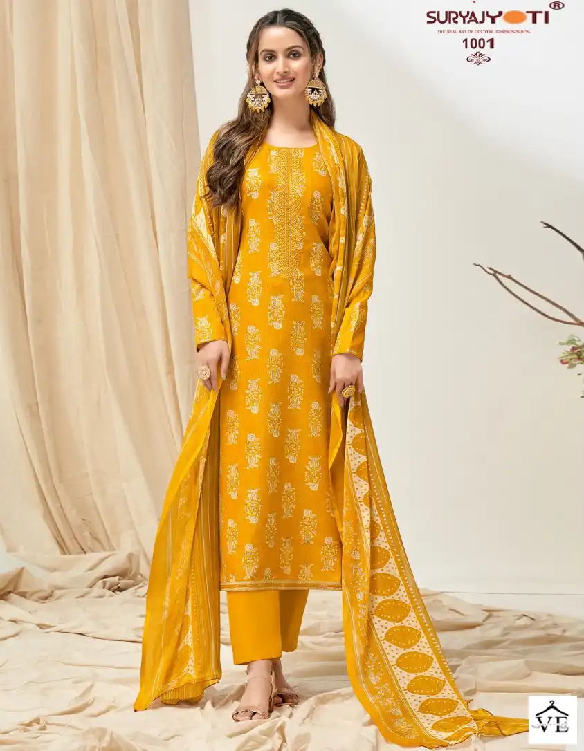 Suryajyoti Nykaa Vol 1 Cotton Wholesale Salwar Suit Catalog — Wholesale Salwar Suits, MPA wholesale from Surat — view 1