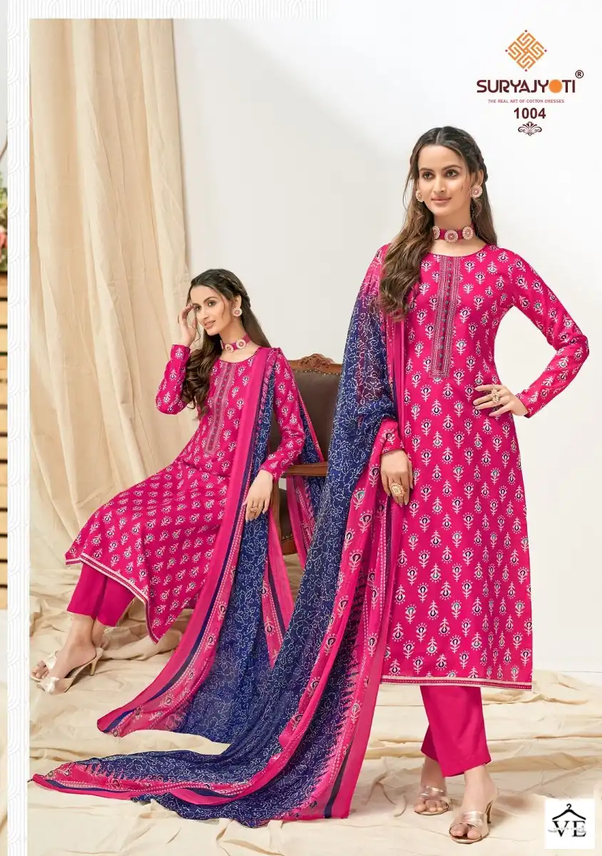 Suryajyoti Nykaa Vol 1 Cotton Wholesale Salwar Suit Catalog — Wholesale Salwar Suits, MPA wholesale from Surat - Gallery Image 2