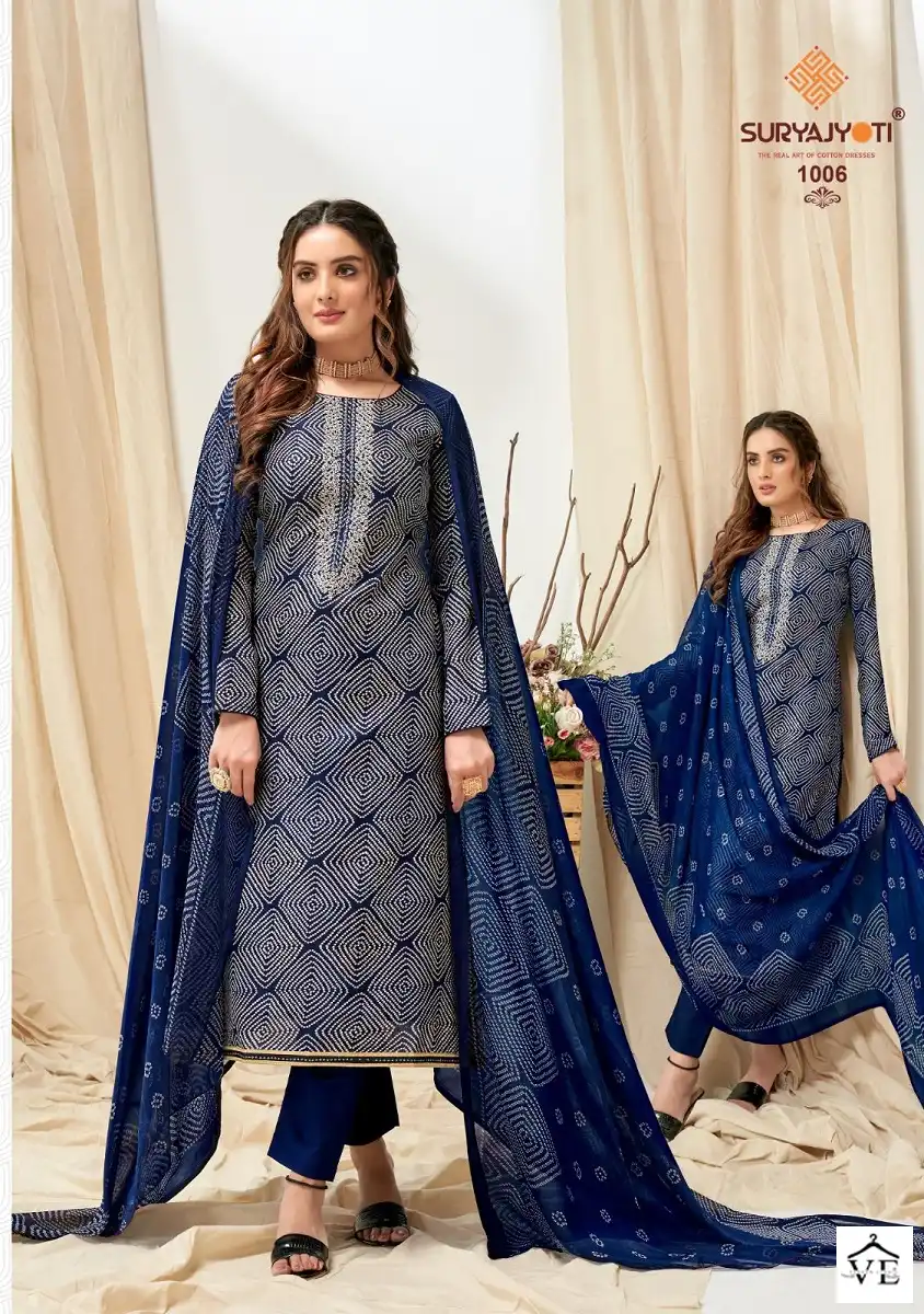 Suryajyoti Nykaa Vol 1 Cotton Wholesale Salwar Suit Catalog — Wholesale Salwar Suits, MPA wholesale from Surat - Gallery Image 3