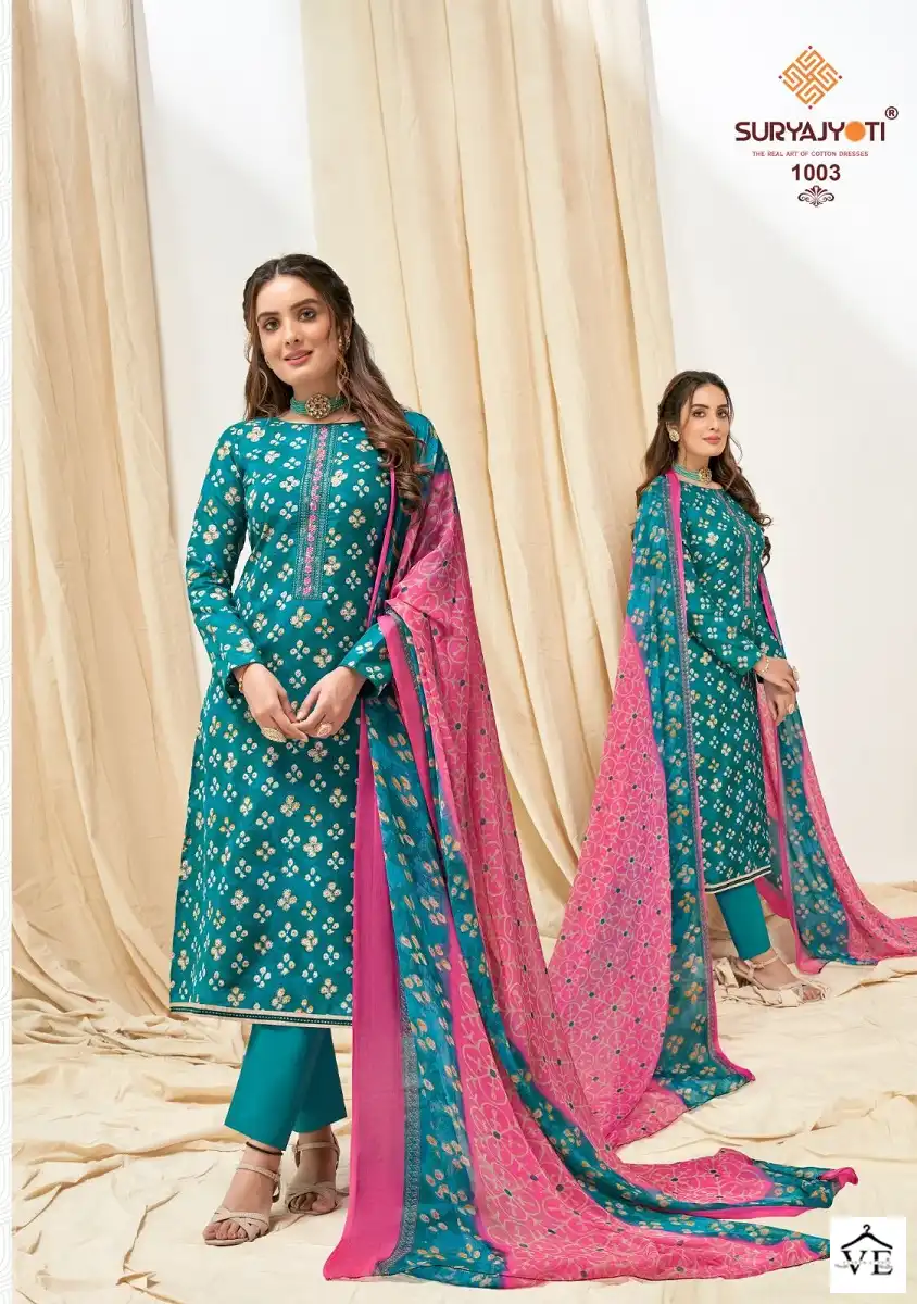 Suryajyoti Nykaa Vol 1 Cotton Wholesale Salwar Suit Catalog — Wholesale Salwar Suits, MPA wholesale from Surat - Gallery Image 4