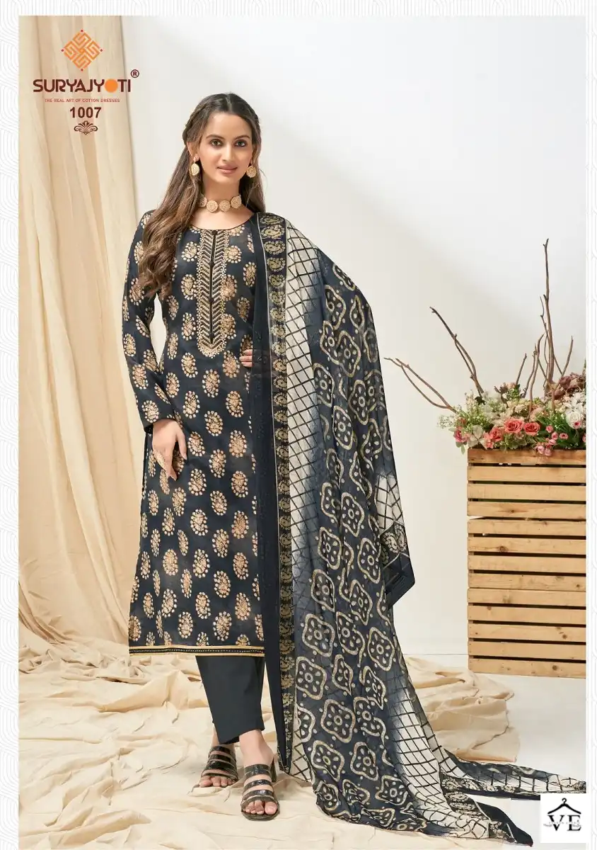 Suryajyoti Nykaa Vol 1 Cotton Wholesale Salwar Suit Catalog — Wholesale Salwar Suits, MPA wholesale from Surat - Gallery Image 5