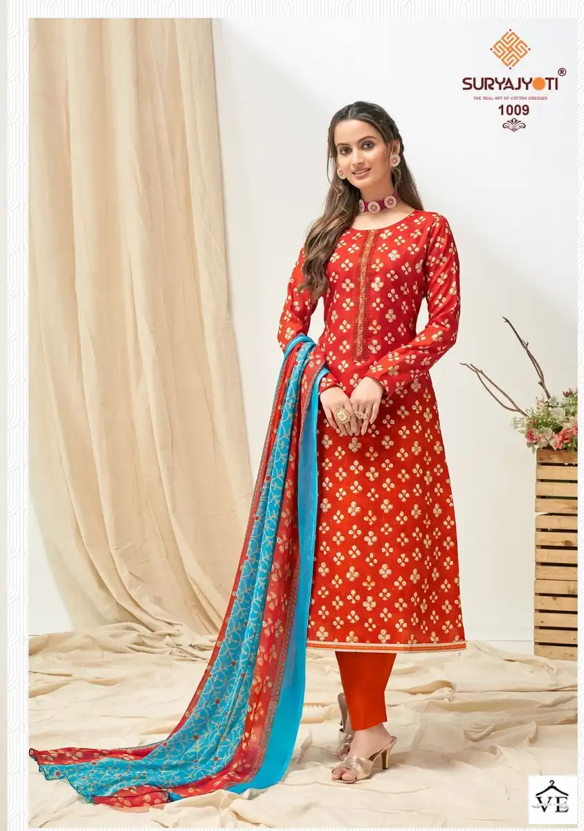 Suryajyoti Nykaa Vol 1 Cotton Wholesale Salwar Suit Catalog — Wholesale Salwar Suits, MPA wholesale from Surat - Gallery Image 7