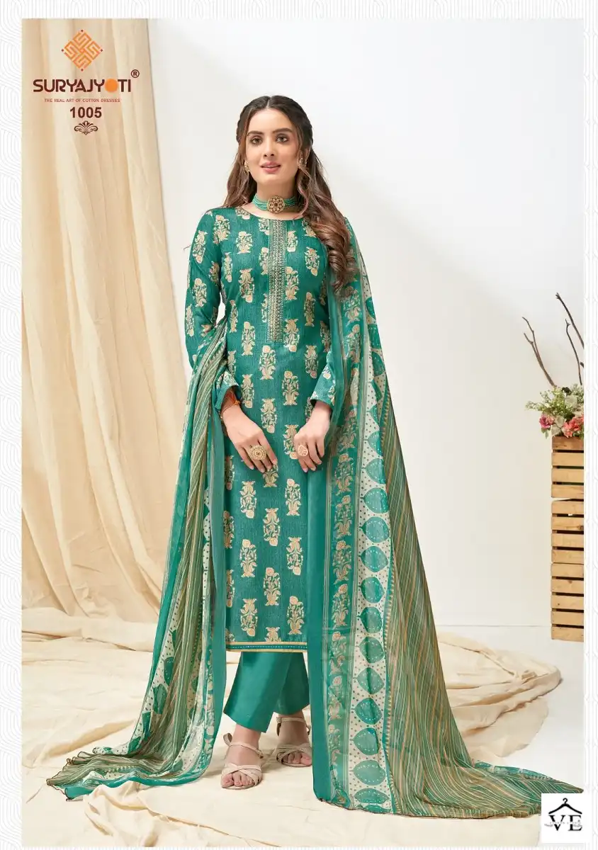 Suryajyoti Nykaa Vol 1 Cotton Wholesale Salwar Suit Catalog — Wholesale Salwar Suits, MPA wholesale from Surat - Gallery Image 8