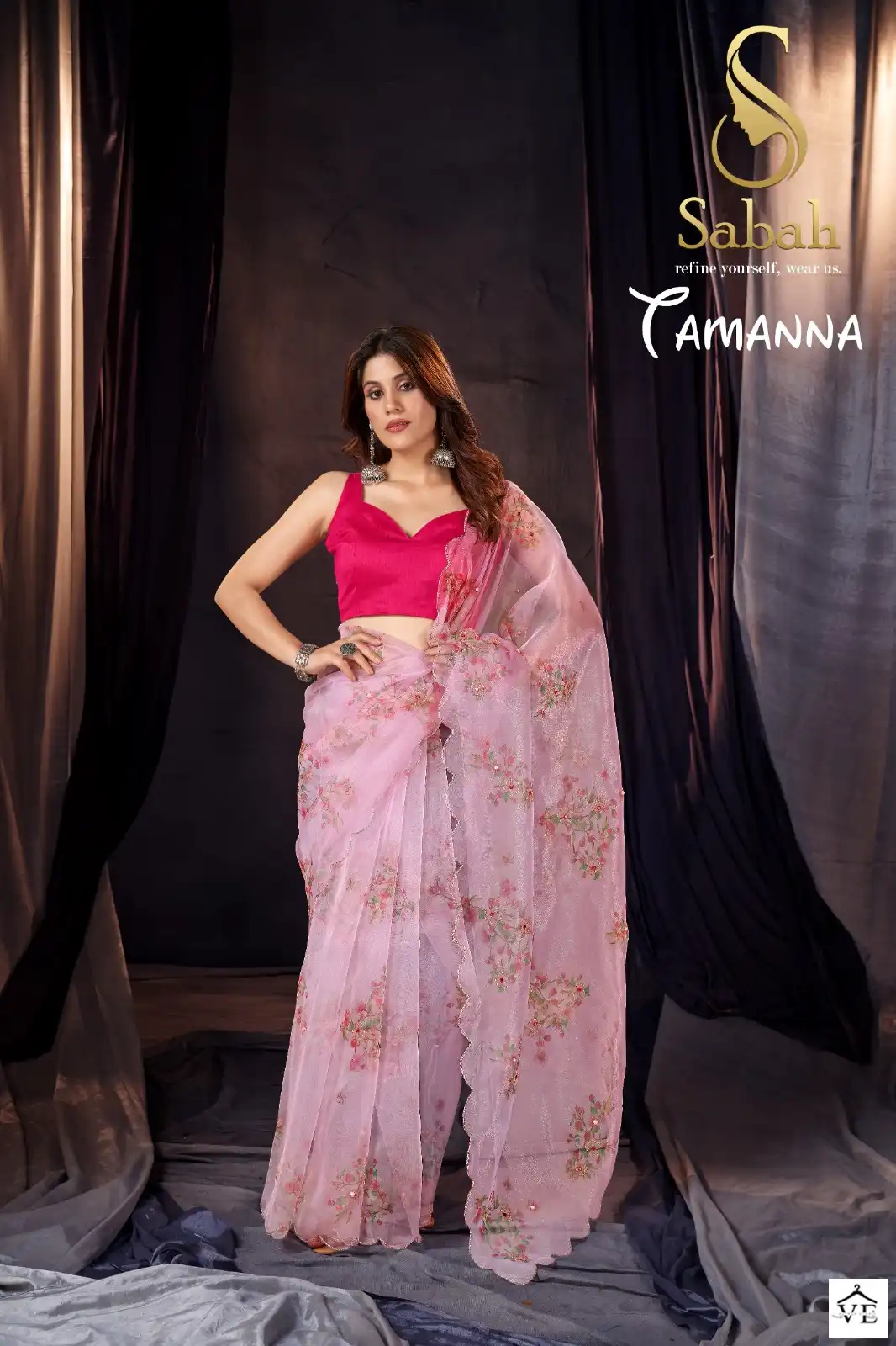 Vardan Ethnic Sabah Organza Wholesale Sarees Catalog — Wholesale Sarees, MPA wholesale from Surat - Gallery Image 2
