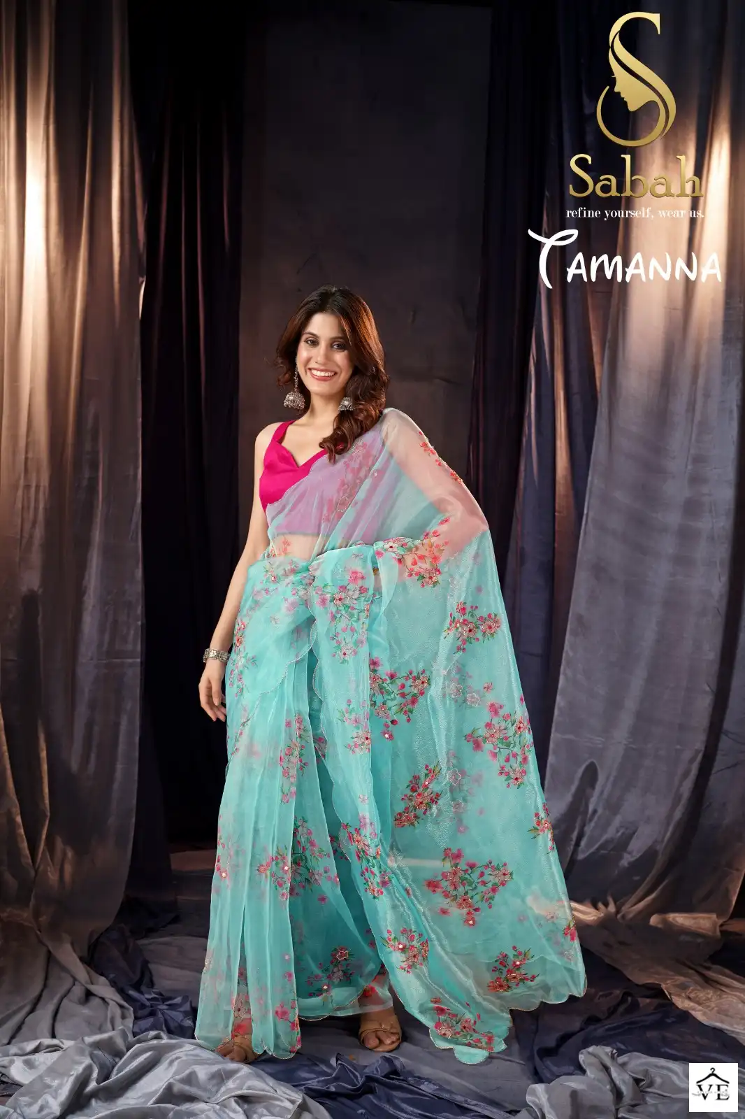 Vardan Ethnic Sabah Organza Wholesale Sarees Catalog — Wholesale Sarees, MPA wholesale from Surat — view 4