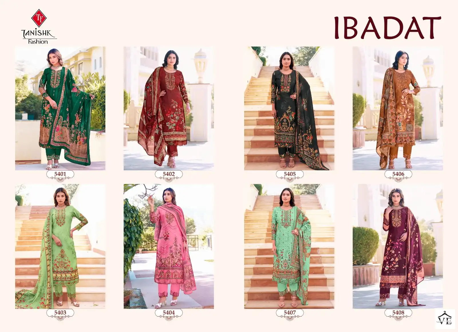 Tanishk Fashion Ibadat Cambric Cotton Wholesale Pakistani Salwar Suit Catalog — Wholesale Salwar Suits, MPA wholesale from Surat — view 9