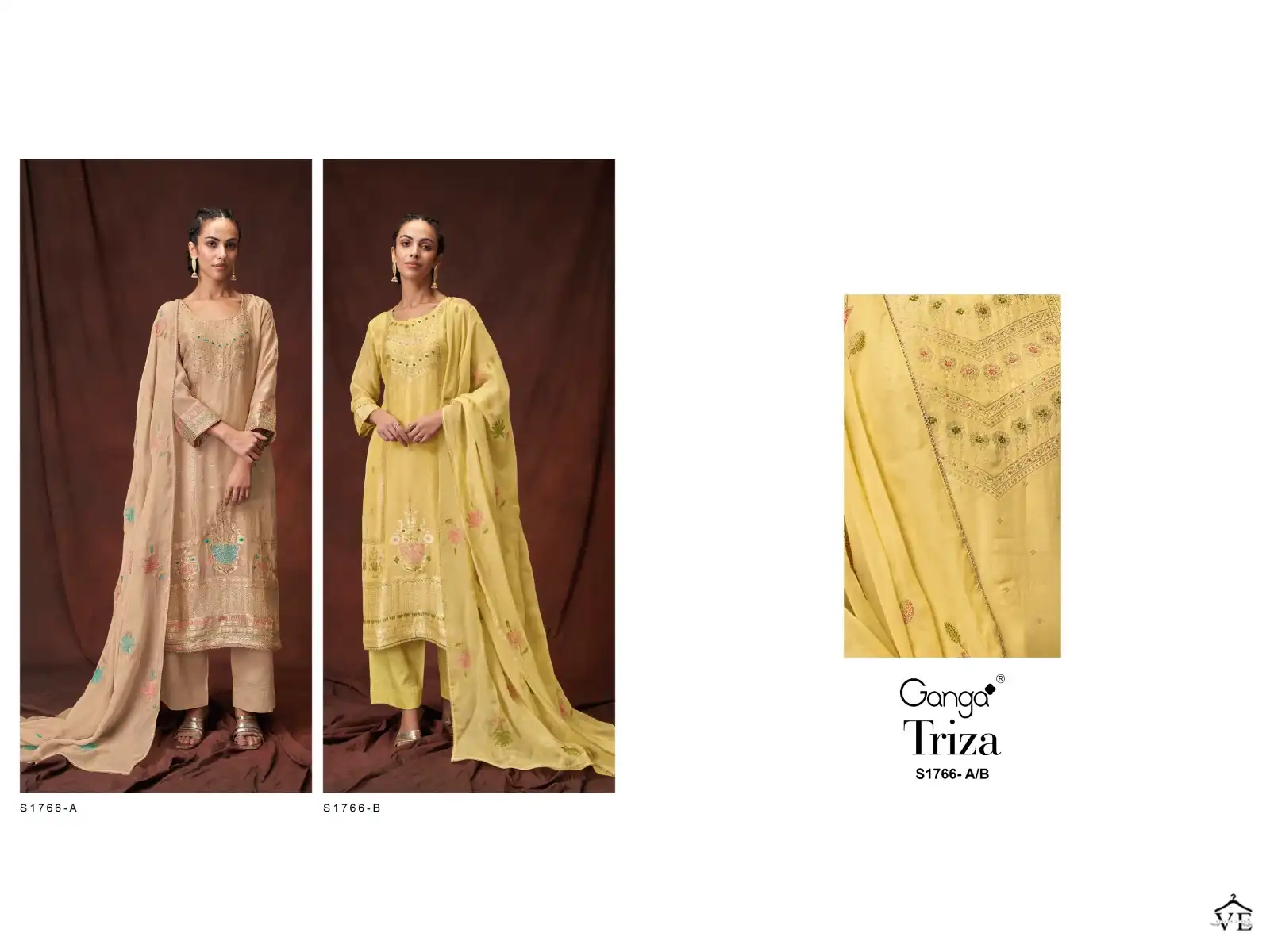 Ganga Triza 1766 Cotton Wholesale Designer Salwar Suit Catalog — Wholesale Salwar Suits, Ganga wholesale from Surat — view 3