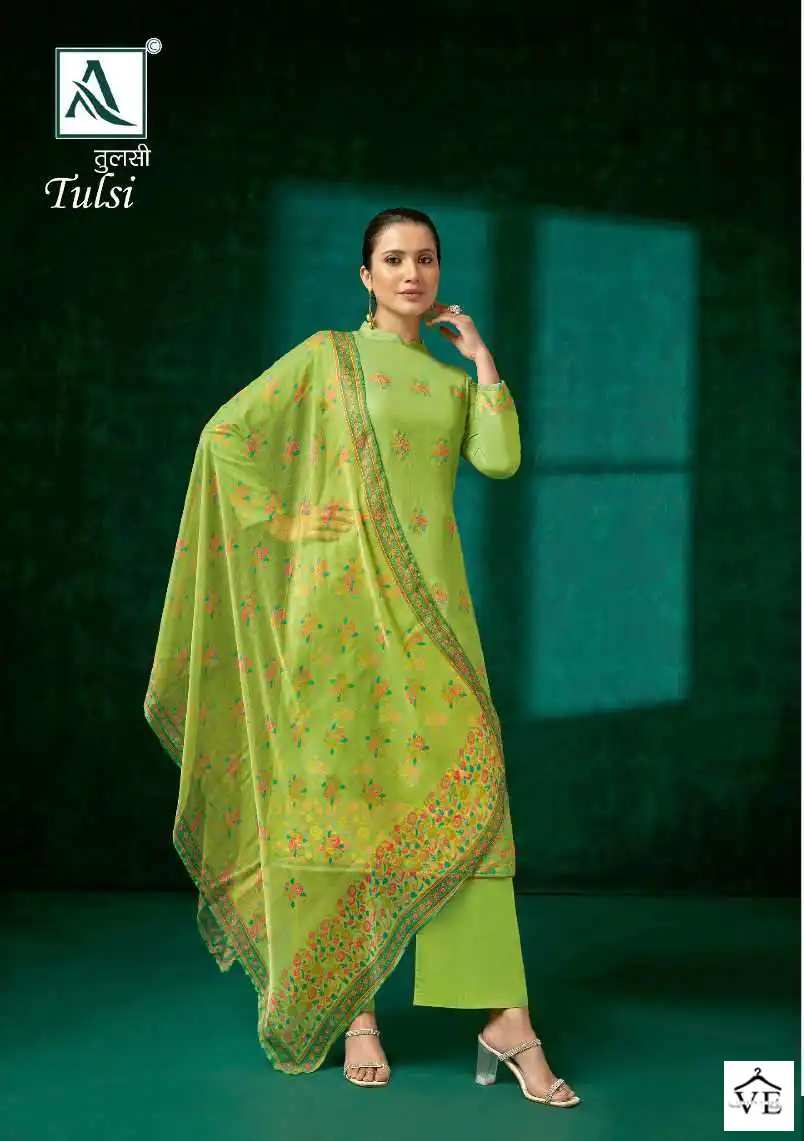 Alok Suits Tulsi Cotton Wholesale Designer Salwar Suit Catalog — Wholesale Salwar Suits, MPA wholesale from Surat - Gallery Image 3