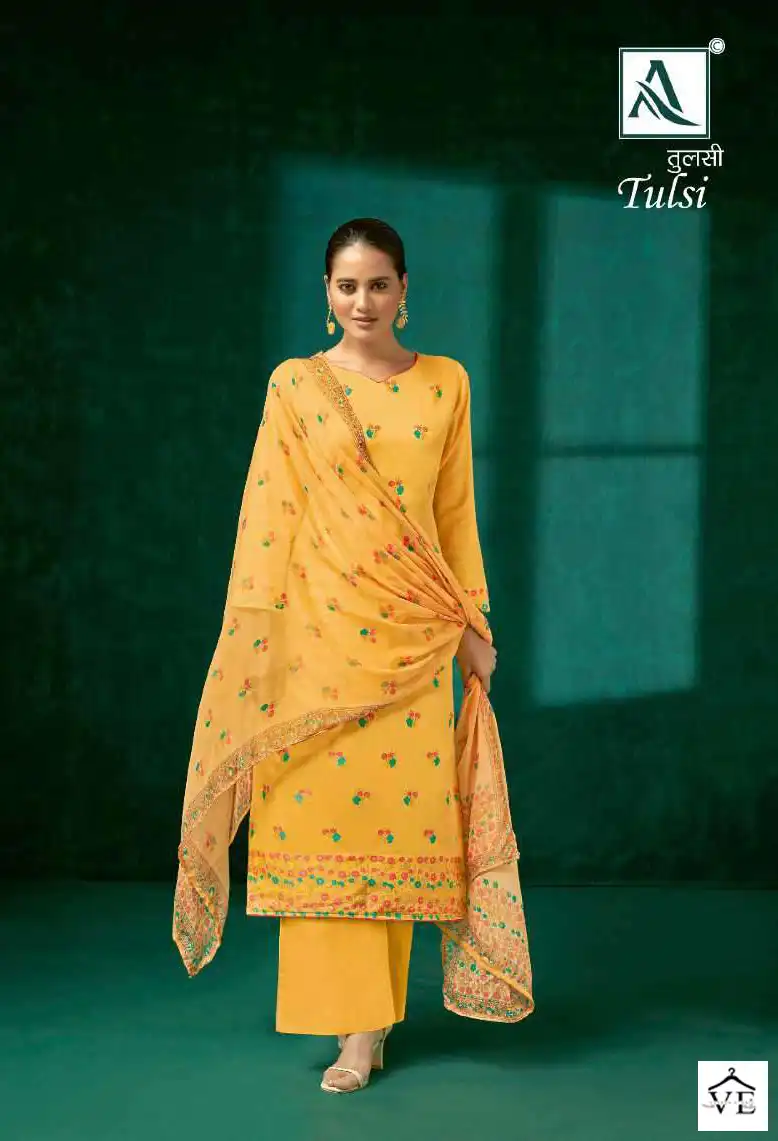 Alok Suits Tulsi Cotton Wholesale Designer Salwar Suit Catalog — Wholesale Salwar Suits, MPA wholesale from Surat - Gallery Image 4