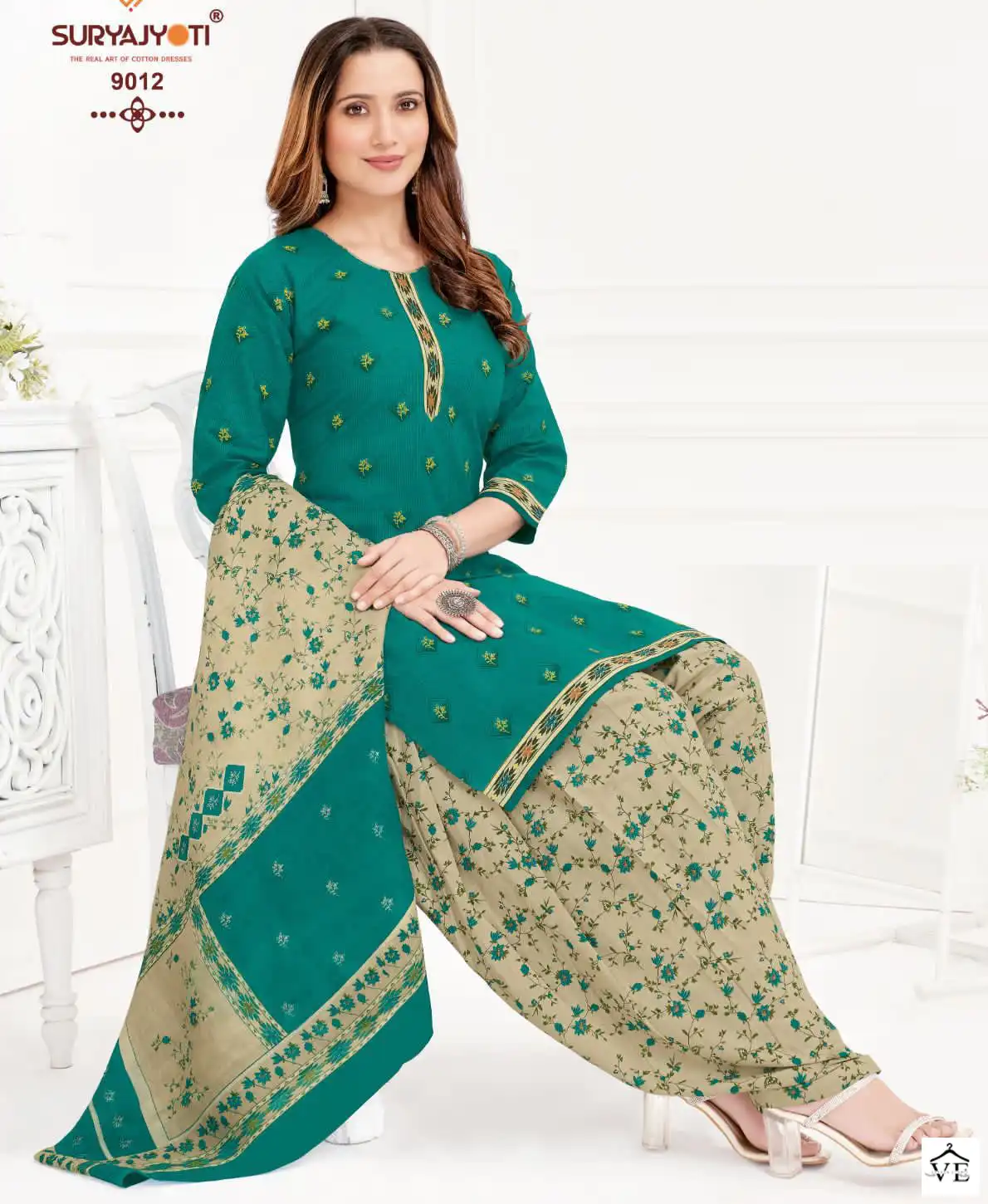 Suryajyoti Trendy Patiyala Vol 9 Cotton Wholesale Salwar Suit Catalog — Wholesale Salwar Suits, MPA wholesale from Surat — view 1