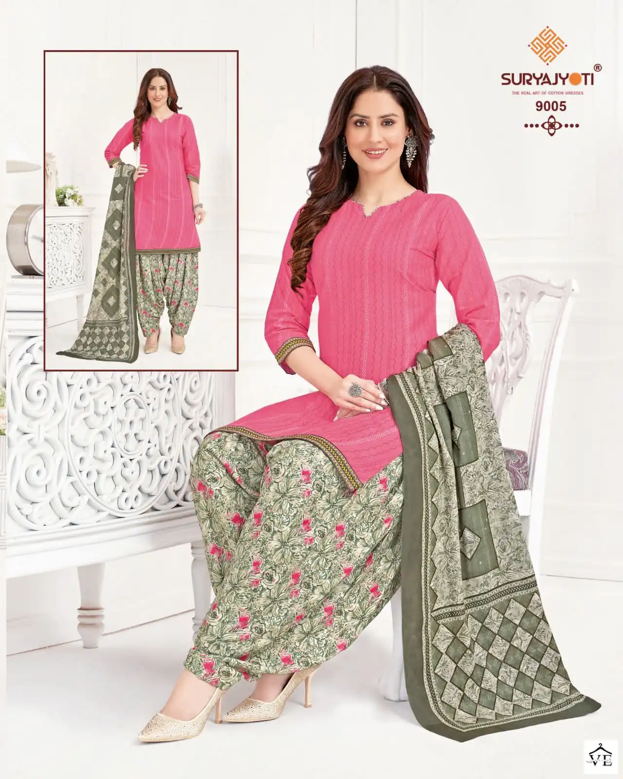 Suryajyoti Trendy Patiyala Vol 9 Cotton Wholesale Salwar Suit Catalog — Wholesale Salwar Suits, MPA wholesale from Surat - Gallery Image 10