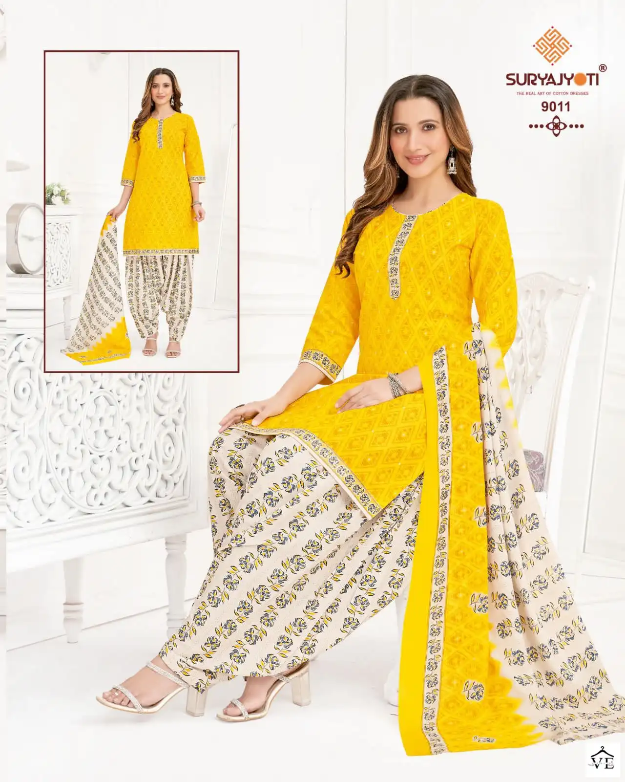 Suryajyoti Trendy Patiyala Vol 9 Cotton Wholesale Salwar Suit Catalog — Wholesale Salwar Suits, MPA wholesale from Surat - Gallery Image 3