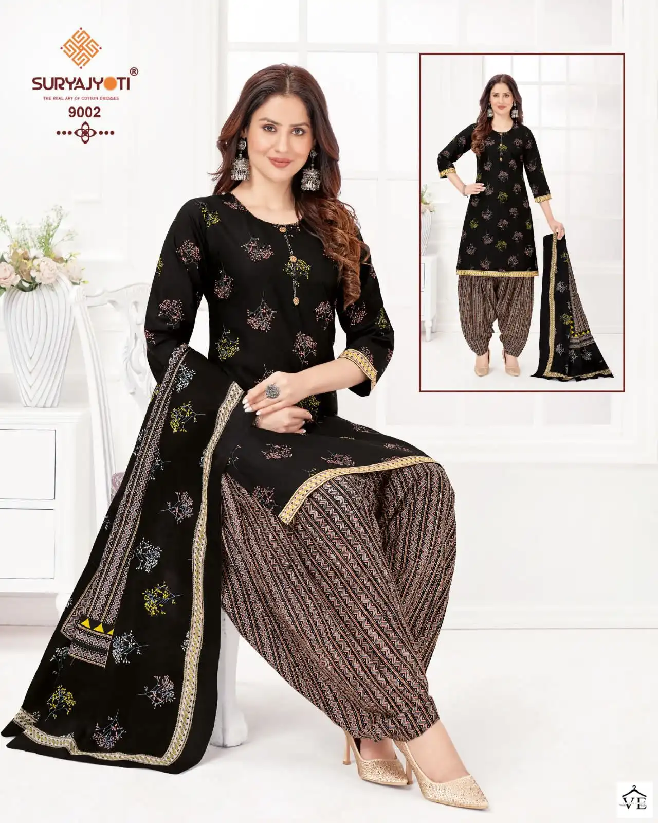 Suryajyoti Trendy Patiyala Vol 9 Cotton Wholesale Salwar Suit Catalog — Wholesale Salwar Suits, MPA wholesale from Surat - Gallery Image 7