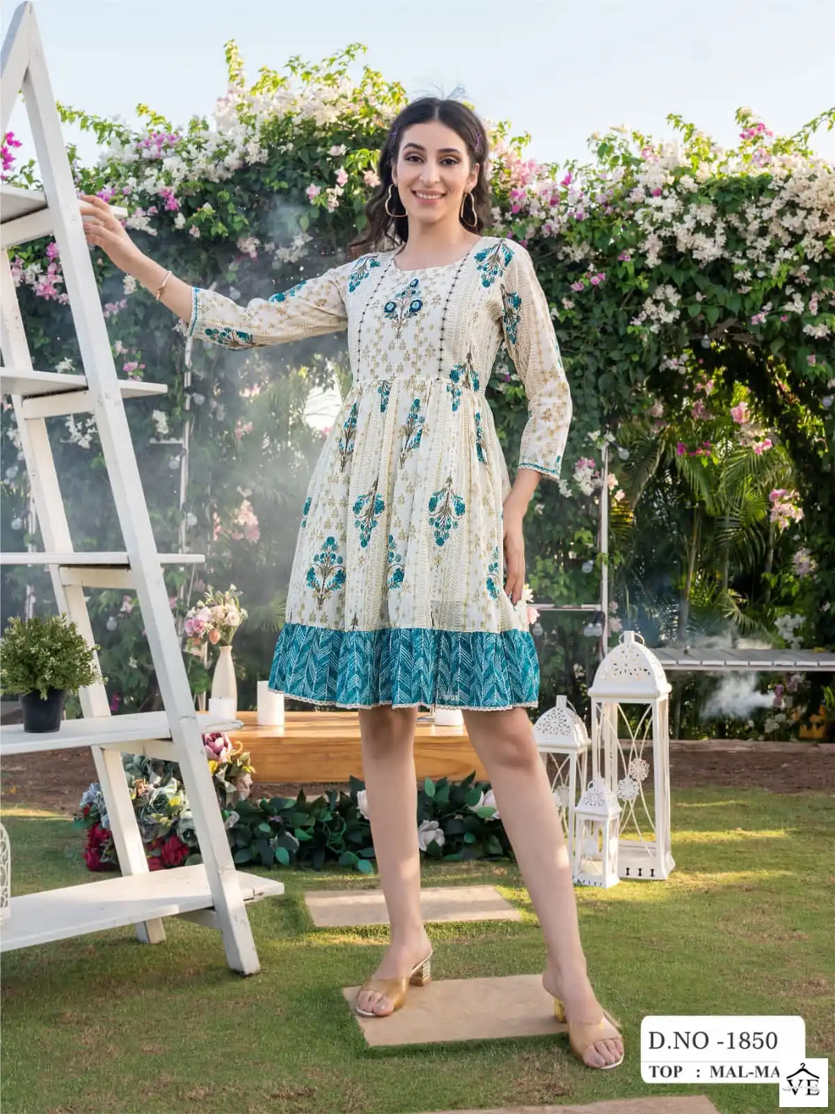 Vardan Ethnic Tunics Mal Mal Wholesale Kurtis Catalog — Wholesale Kurtis, MPA wholesale from Surat — view 4