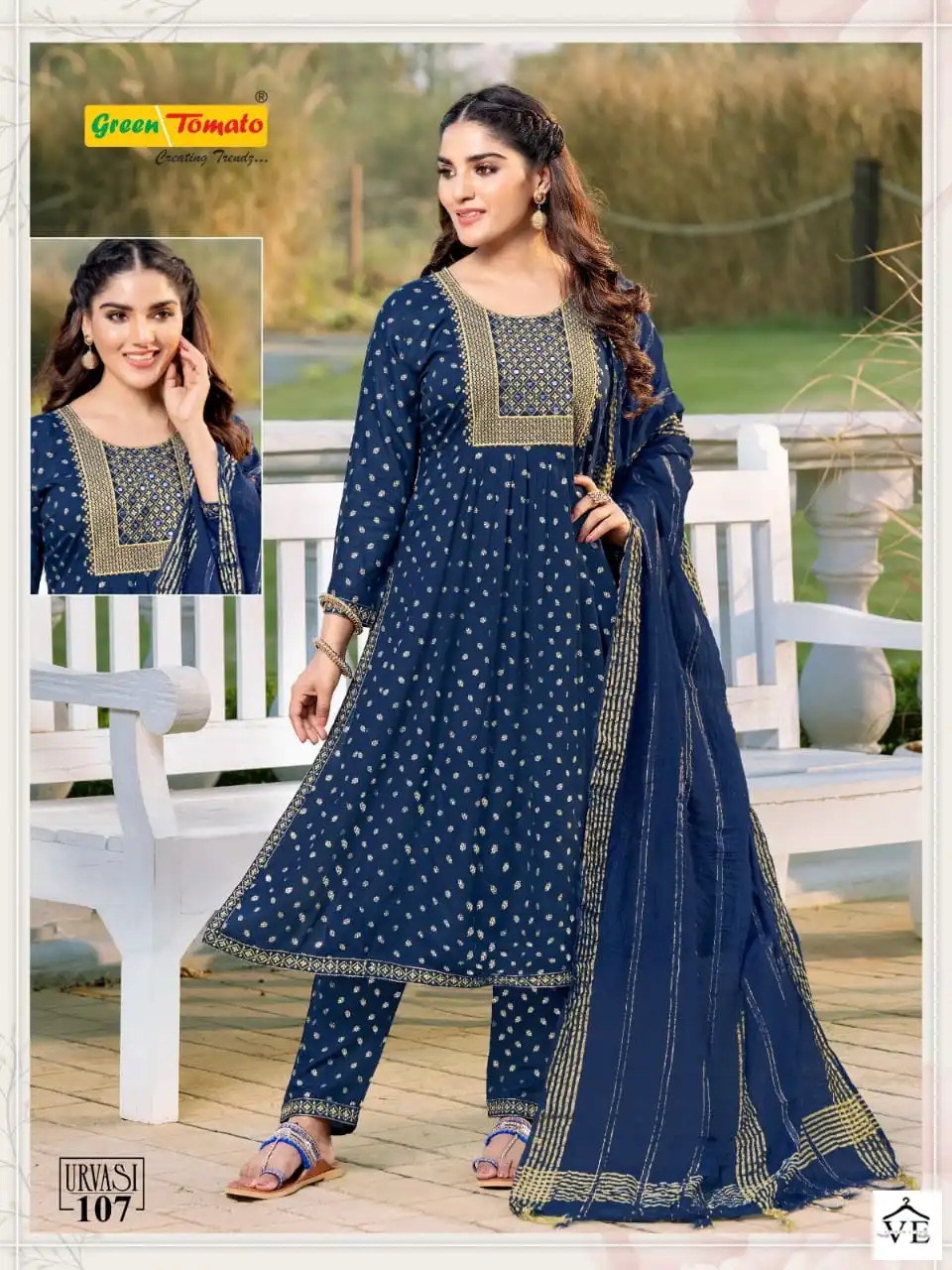 Vardan Ethnic Urvasi Rayon Wholesale Readymade Salwar Suit Catalog — Wholesale Salwar Suits, MPA wholesale from Surat - Gallery Image 2