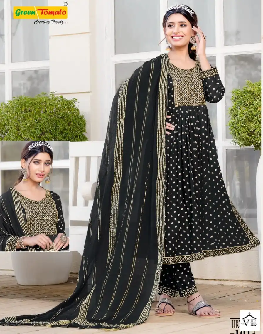 Vardan Ethnic Urvasi Rayon Wholesale Readymade Salwar Suit Catalog — Wholesale Salwar Suits, MPA wholesale from Surat — view 1